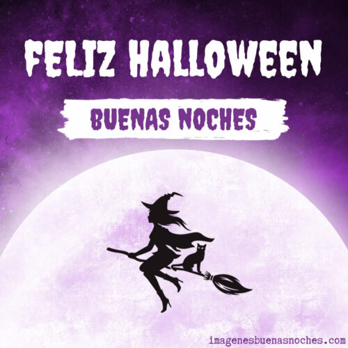 Feliz Halloween bruja volando